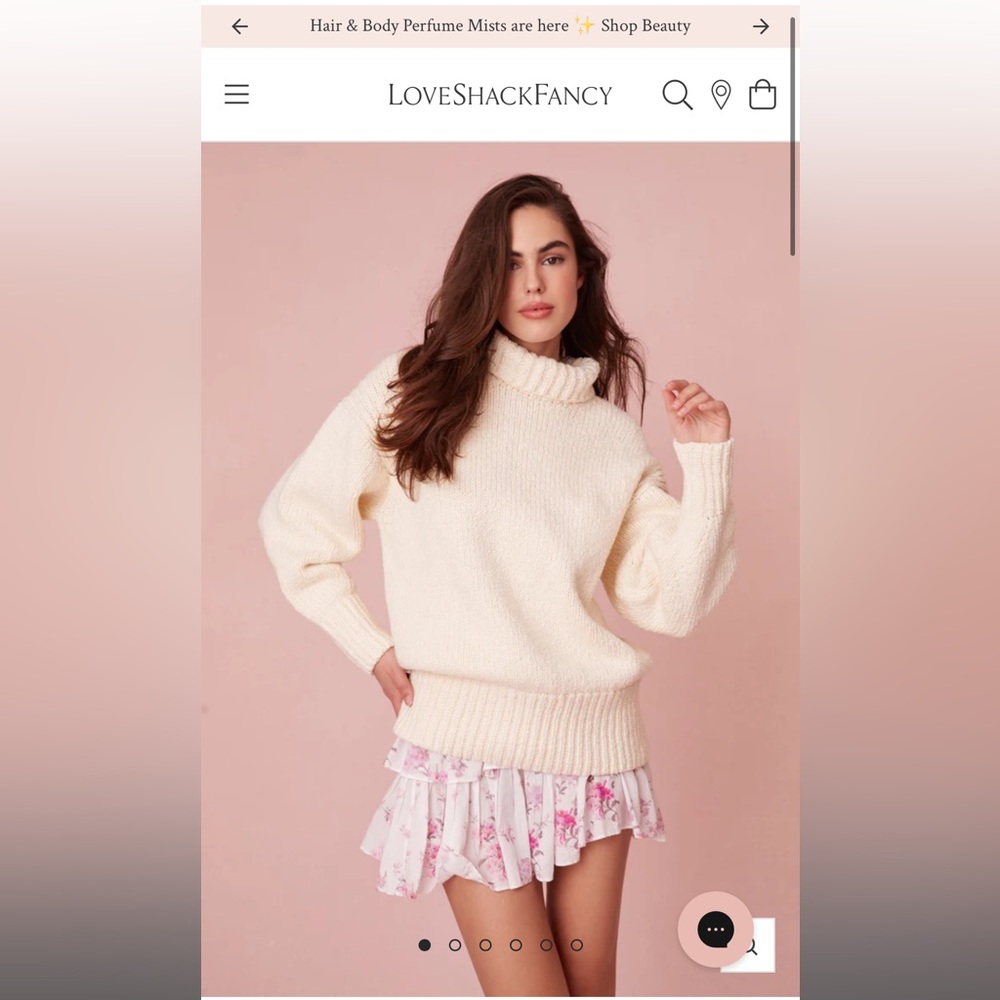LoveShackFancy Valli Peruvian Cotton Pullover Sweater XS